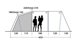 Outwell Parkdale 6PA Tent (2023) 22 Outwell Parkdale 6PA Tent (2023) -Outdoor Camping Store 111035 parkdale 6pa drawing elevation 4