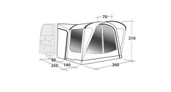 Outwell Newburg 160 Poled Drive Away Awning -Outdoor Camping Store 111101 newburg 160 drawing perspective2