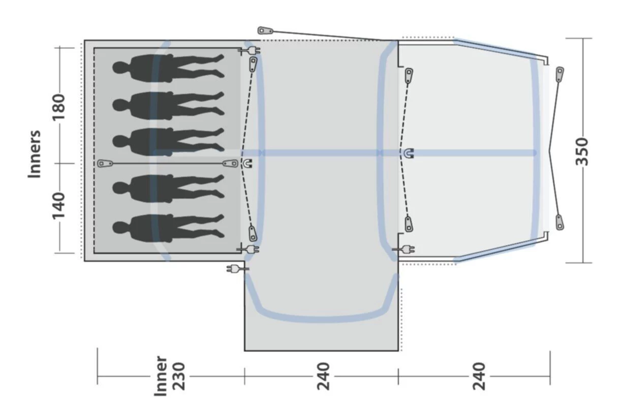 Outwell Mountain Lake 5ATC Tent (2022) 4 Outwell Mountain Lake 5ATC Tent (2022) - Image 2