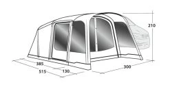 Outwell Blossburg 380 Air Drive Away Awning -Outdoor Camping Store 111242 blossburg 380 air drawing perspective2