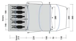 Outwell Jacksondale 5PA Tent (2022) 22 Outwell Jacksondale 5PA Tent (2022) -Outdoor Camping Store 111269 jacksondale 5pa drawing floorplan3
