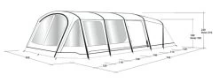 Outwell Queensdale 8PA Tent (2023) -Outdoor Camping Store 111270 queensdale 8pa drawing perspective2