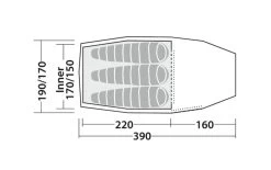 Robens Pioneer 3EX Tent (2022) -Outdoor Camping Store 130275 pioneer 3ex drawing floorplan3