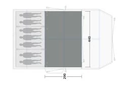 Outwell Knoxville 7SA Flat Woven Carpet -Outdoor Camping Store 170938 flat woven carpet knoxville 7sa drawing floorplan2