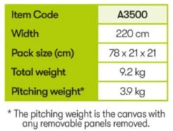 Quest Falcon 220 Poled Porch Caravan Awning (2022) -Outdoor Camping Store a3500 10 midsize