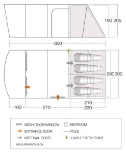 Vango Aether Poled 450XL Tent (2022) 13 Vango Aether Poled 450XL Tent (2022) -Outdoor Camping Store aether 450xl floorplan low