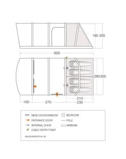 Vango Airbeam Vango Aether Air 450XL Tent (2022) -Outdoor Camping Store aether air 450xl floorplan low