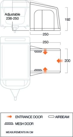 Vango Airbeam Vango Balletto Air 200 Elements Shield Caravan Awning (2023) -Outdoor Camping Store balletto 200 elements shield floor