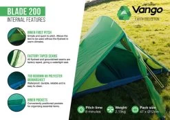 Vango Blade 200 Tent (2022) -Outdoor Camping Store blade 2002