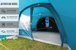 Vango Airbeam Vango Aether Air 450XL Tent (2022) -Outdoor Camping Store earth collection airbeam infographics call outs5