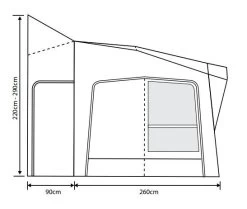 Outdoor Revolution Esprit Pro X 350M Awning (220-290cm) -Outdoor Camping Store esprit 350 x fl1