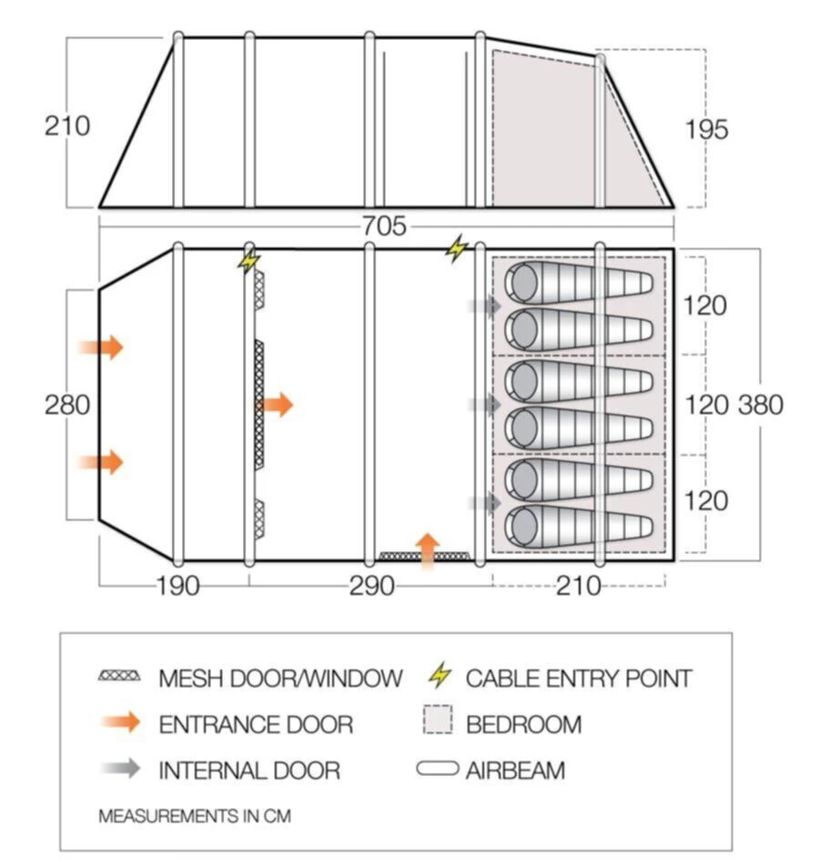 Vango Airbeam Vango Joro Air 600xl Dura Tent (2023) 7 Vango Airbeam Vango Joro Air 600xl Dura Tent (2023) - Image 5