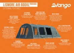 Vango Airbeam Vango Lismore Air 600XL Tent Package (2023) 15 Vango Airbeam Vango Lismore Air 600XL Tent Package (2023) -Outdoor Camping Store lismore air 600xl package 1