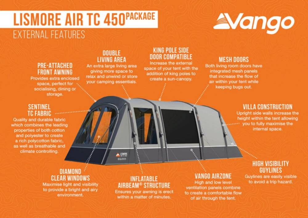 Vango Airbeam Vango Lismore Air TC 450 Tent Package (2023) 5 Vango Airbeam Vango Lismore Air TC 450 Tent Package (2023) - Image 3