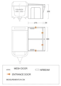 Vango Airbeam Vango Riviera Air 390 Elements All Season Caravan Awning (2023) -Outdoor Camping Store riviera 390 eas flooplan