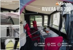 Vango Airbeam Vango Riviera Air 390 Elements All Season Caravan Awning (2023) -Outdoor Camping Store riviera air 390 as in