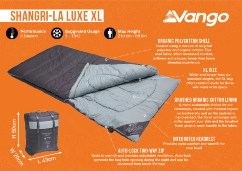 Vango Shangri-La Luxe XL Sleeping Bag (2023) 7 Vango Shangri-La Luxe XL Sleeping Bag (2023) - Image 5