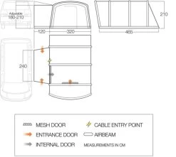 Vango Airbeam Vango Galli III Low Airaway Awning (2022) -Outdoor Camping Store vango 2019 awnings floorplan galli low