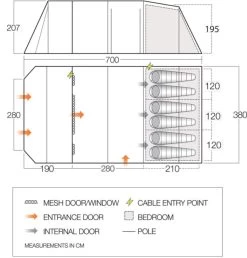 Vango Stargrove II 600xl Poled Tent (2022) 14 Vango Stargrove II 600xl Poled Tent (2022) -Outdoor Camping Store vango 2020 tents floorplan stargrove ii 600xl