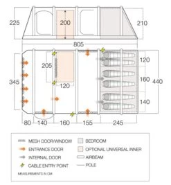 Vango Airbeam Vango Anantara IV TC 650xl Air Tent (2023) 20 Vango Airbeam Vango Anantara IV TC 650xl Air Tent (2023) -Outdoor Camping Store vango 2021 airbeam si pro floorplan anantara iii air tc 650xl 1