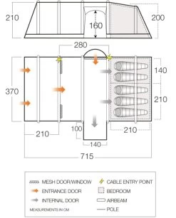 Vango Airbeam Vango Rome II Air 550XL Tent Package (2023) 14 Vango Airbeam Vango Rome II Air 550XL Tent Package (2023) -Outdoor Camping Store vango 2021 tents floorplan rome air 550xl hi