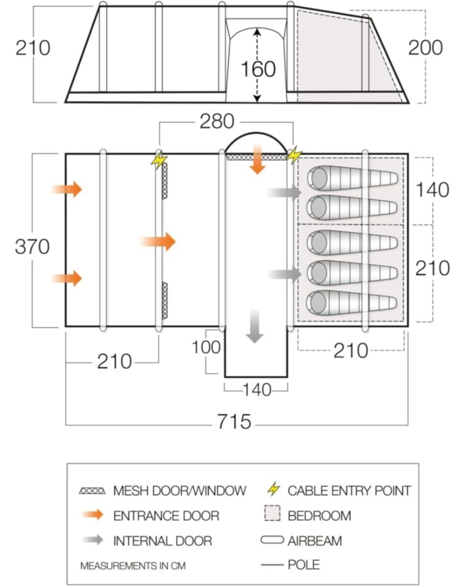Vango Airbeam Vango Rome II Air 550XL Tent Package (2023) 6 Vango Airbeam Vango Rome II Air 550XL Tent Package (2023) - Image 4