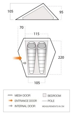 Vango Heddon 200 Tent (2022) -Outdoor Camping Store vango 2022 tents floorplan heddon 200 low res